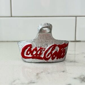 ENJOY COCA COLA Soda Bottle Opener Silver Tone Metal Wall Mount COKE Collectible